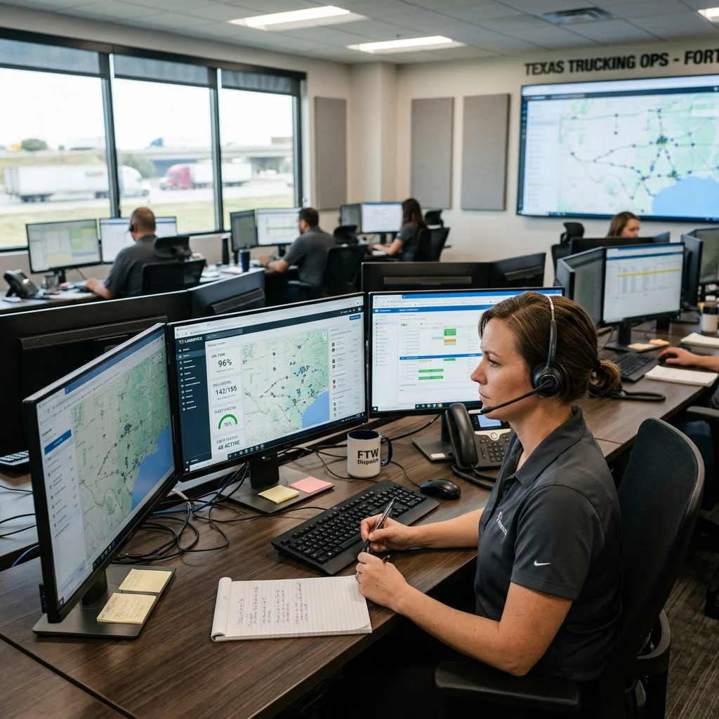 Fort Worth logistics command center with analytics dashboards
